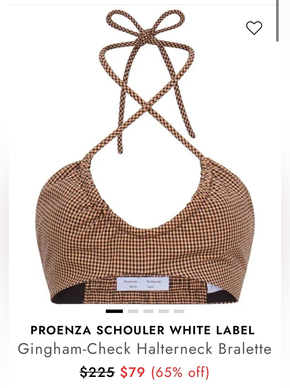 Proenza Schouler Gingham Bra Top